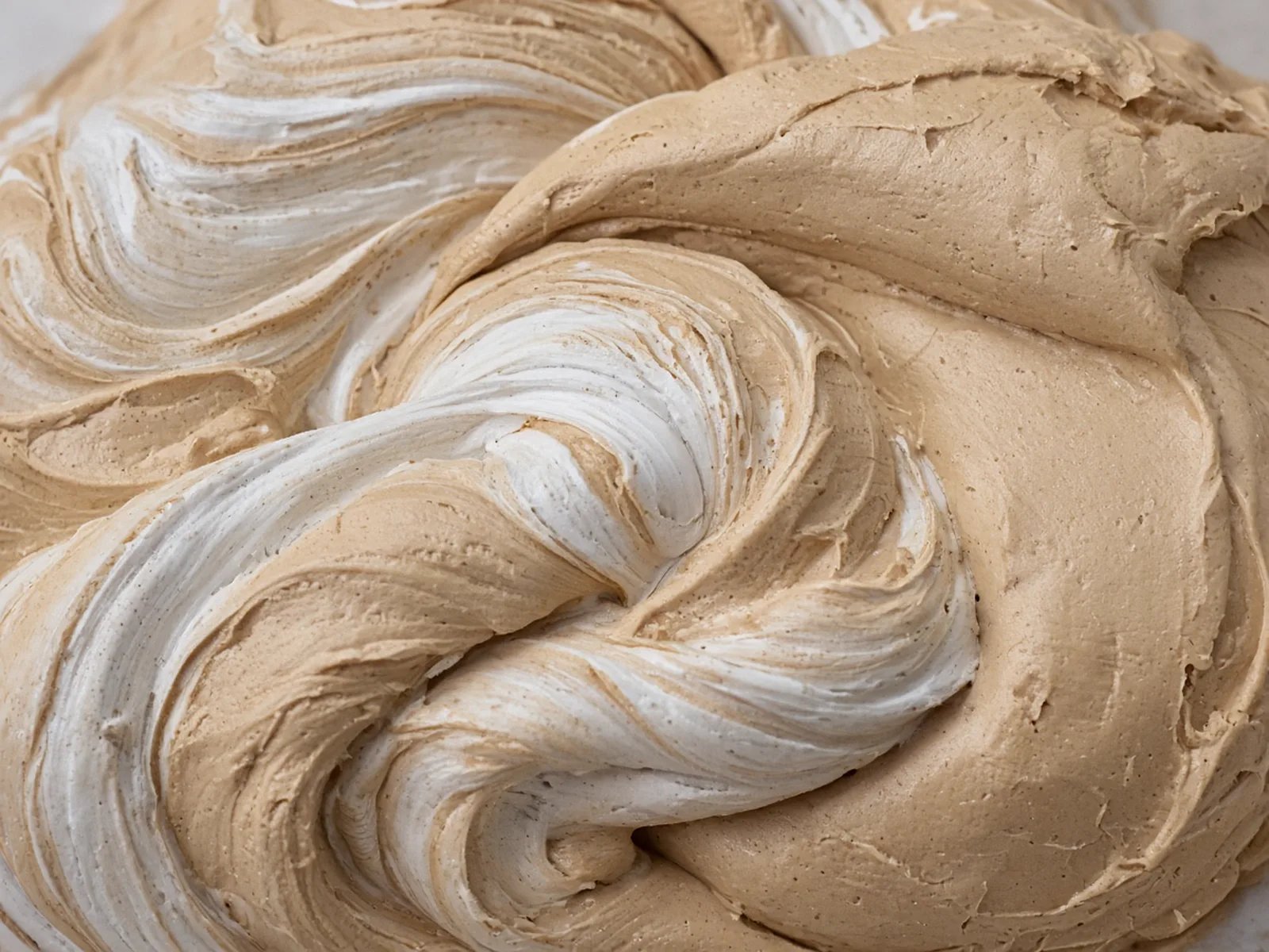 Pale and buff clays folded into one blend