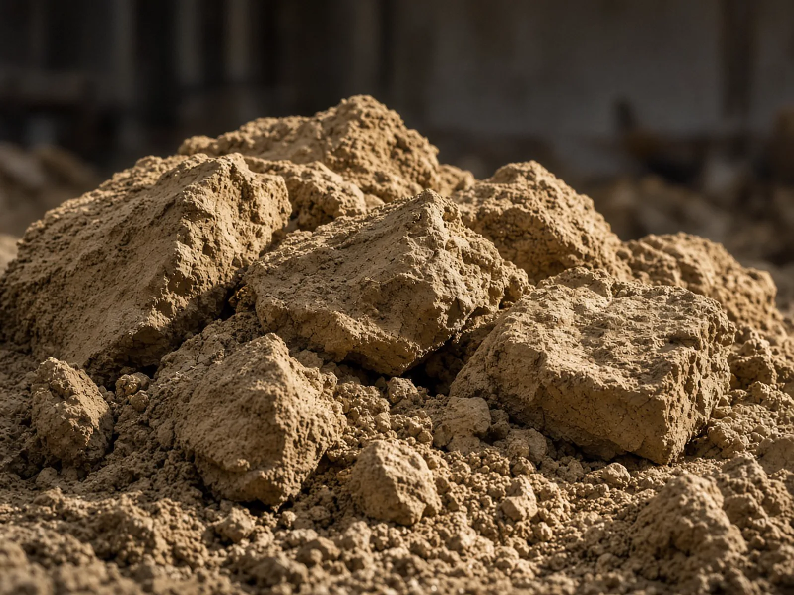 Buff refractory clay chunks